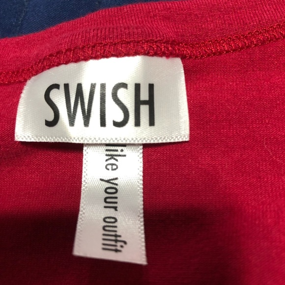 Swish Red Long Sleeve V-Neck top-20”across- dress up or down- jeans -leggings - Picture 10 of 10